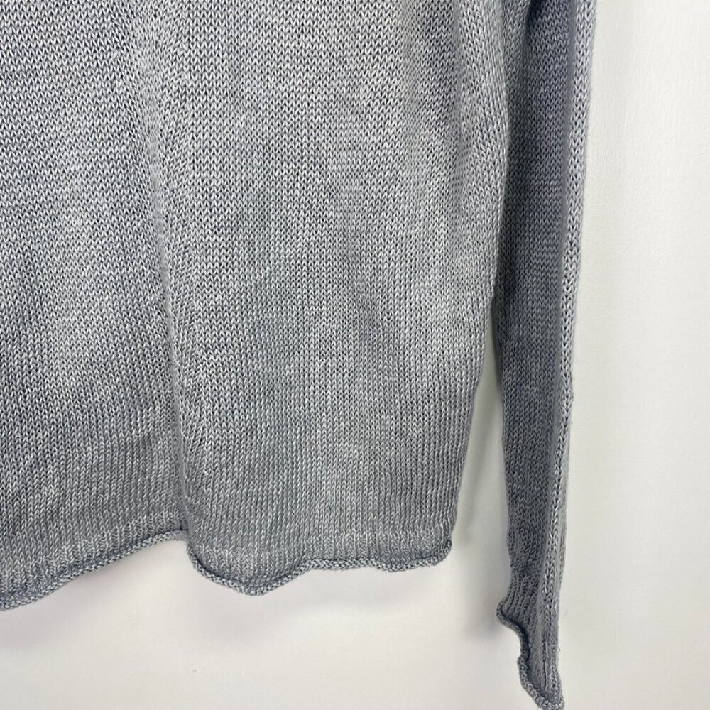 Poetry 100% Linen Gray V Neck Beach Sweater - Picture 10 of 12